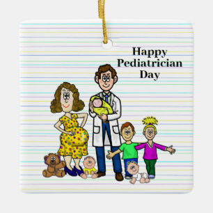 Male Pediatrician with Children Christmas Ornament
