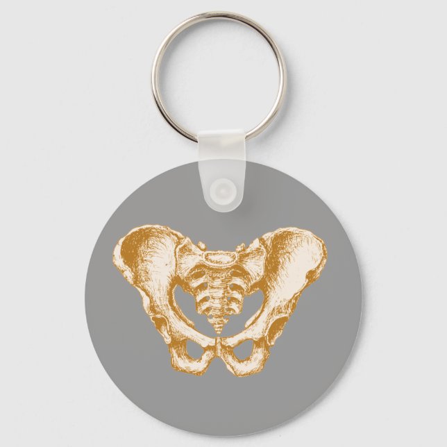 Male Pelvis Sepia Keychain (Front)