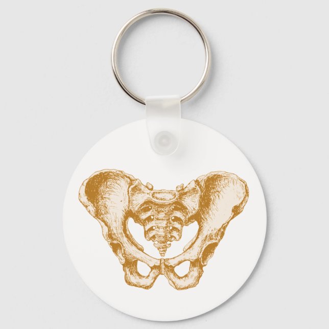Male Pelvis Sepia Keychain (Front)