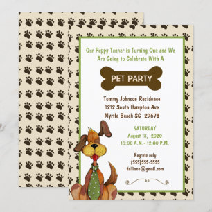 Male Pet Birthday Party Invitation