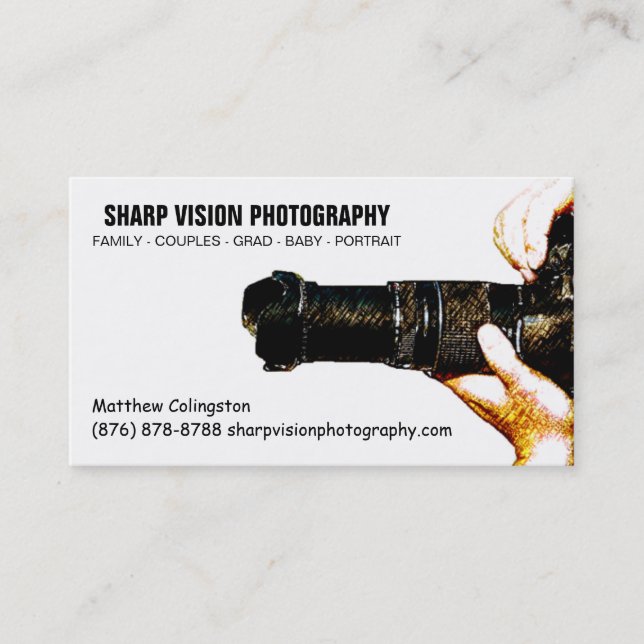 Male Photographer Photo Business Simple Card (Front)