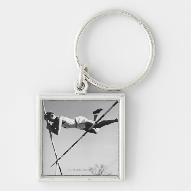 Male Pole Vaulter Keychain (Front)
