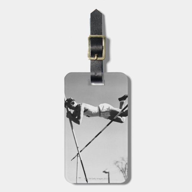 Male Pole Vaulter Luggage Tag (Front Vertical)