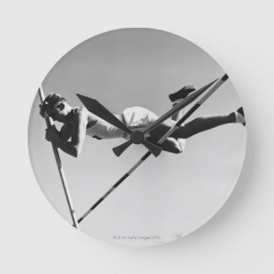 Male Pole Vaulter Round Clock