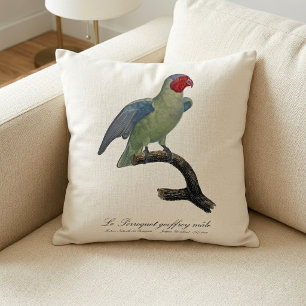 Male Red-Cheeked Parrot, Geoffroyus geoffroyi Throw Pillow