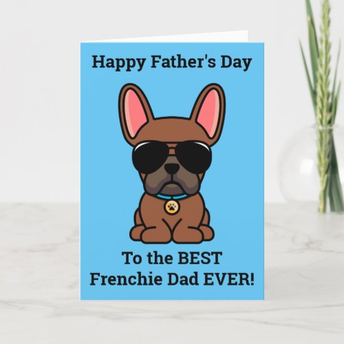 Male Red Fawn French Bulldog Fathers Day Card