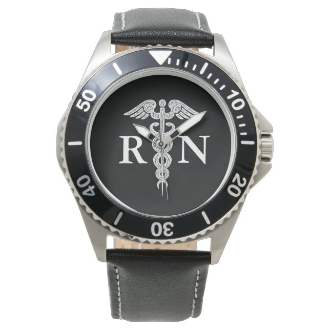 Male Registered Nurse RN Caduceus Medical Black Watch (Front)