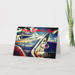 Male Relative, Birthday. Vintage car. Card