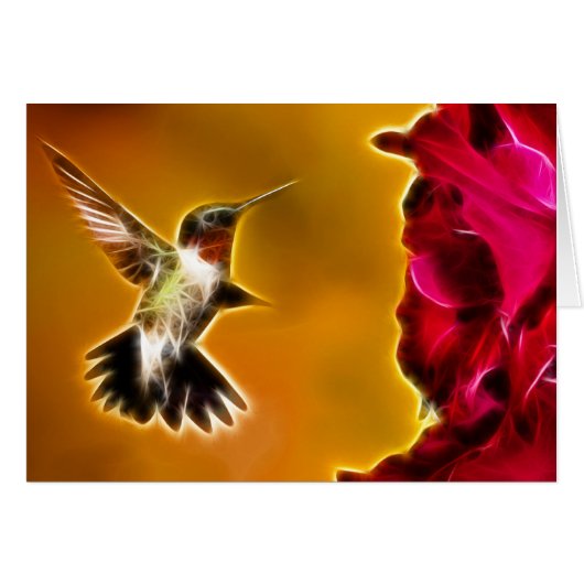 Male Ruby-throated Hummingbird Cards (Front Horizontal)