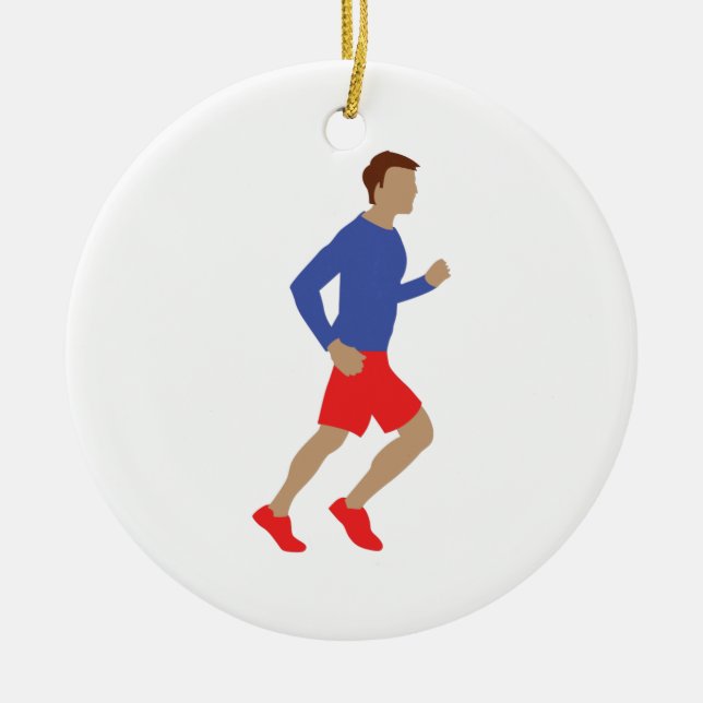 male runner ceramic ornament (Front)