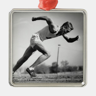 Male Runner Metal Ornament