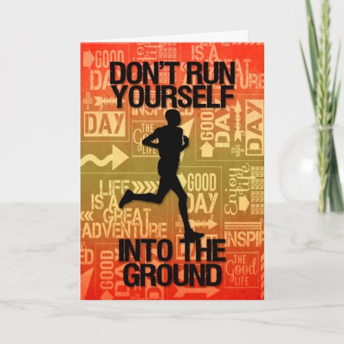 MALE Runner Sports Themed Get Well Card