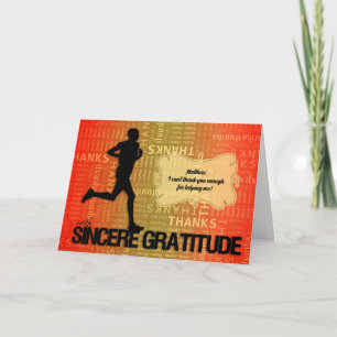 Male Runner Thank You in a Sports Theme Card