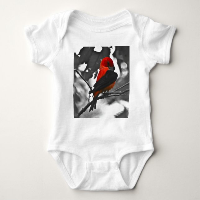 Male Scarlet Tanager Baby Bodysuit (Front)