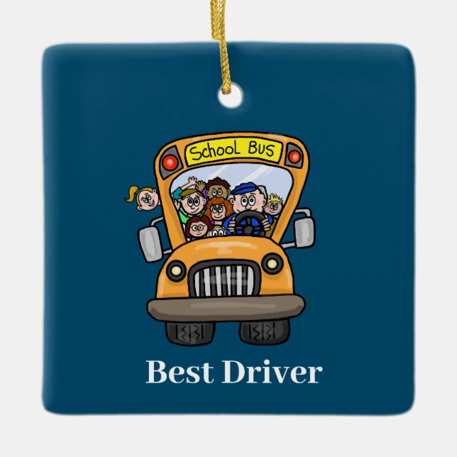 Male School Bus Driver Ornament (Front)