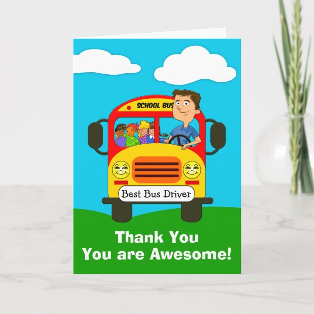 bus driver thank you card printable free