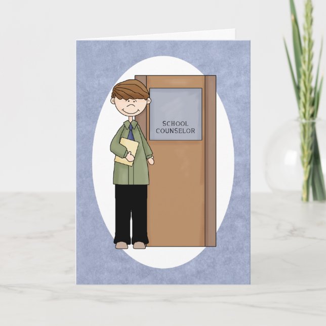 Male School Counselor Thank You Card (Front)
