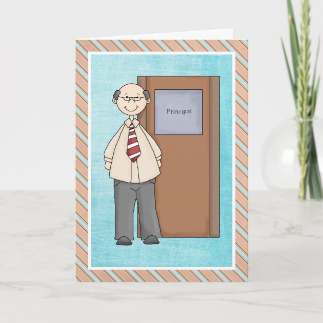 Male School Principal Appreciation Thank You Card (Front)