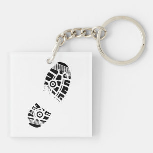 Male shoe print keychain