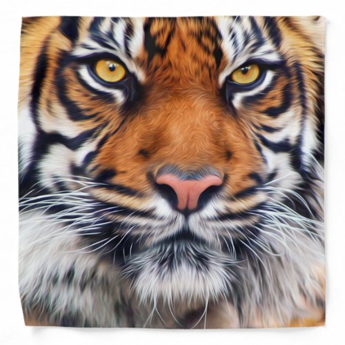 Male Siberian Tiger Paint Photograph Bandana