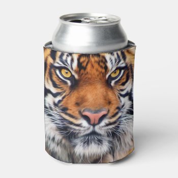 Male Siberian Tiger Paint Photograph Can Cooler by ironydesignphotos at Zazzle