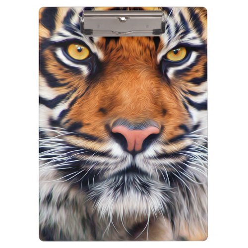 Male Siberian Tiger Paint Photograph Clipboard