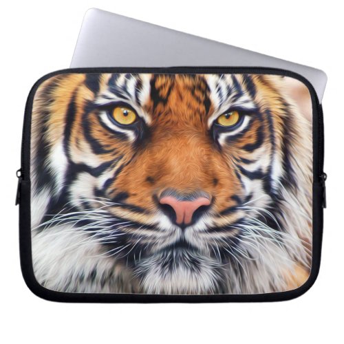 Male Siberian Tiger Paint Photograph Laptop Sleeve