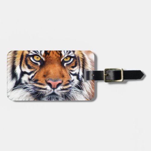 Male Siberian Tiger Paint Photograph Luggage Tag