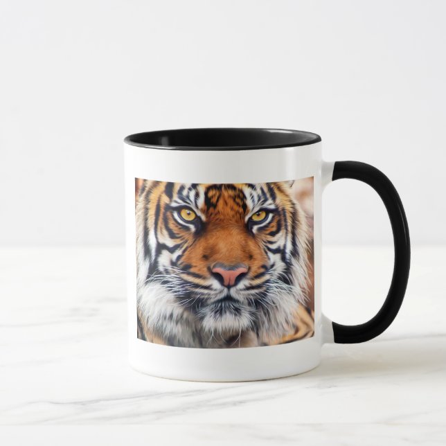 Male Siberian Tiger Paint Photograph Mug (Right)