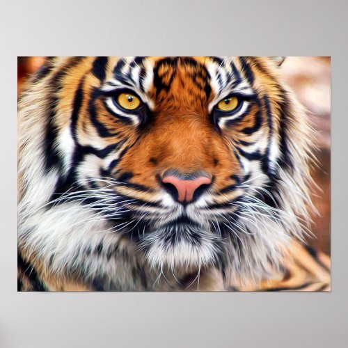 Male Siberian Tiger Paint Photograph Poster