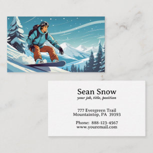 male snowboarder on a mountain business card