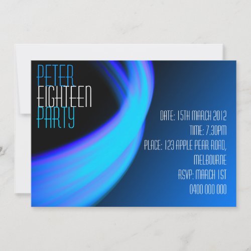 Male Space Birthday Invitation