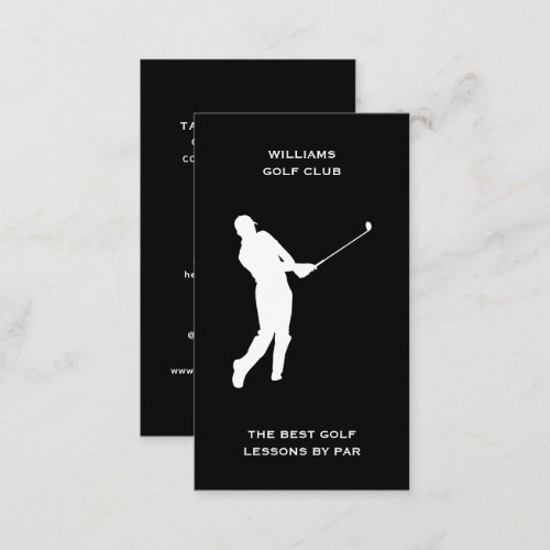 Male Sport Coach Social Media Golf Pro Instructor Business Card