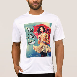 Male Sports Shirt "Yes, I love rain!"