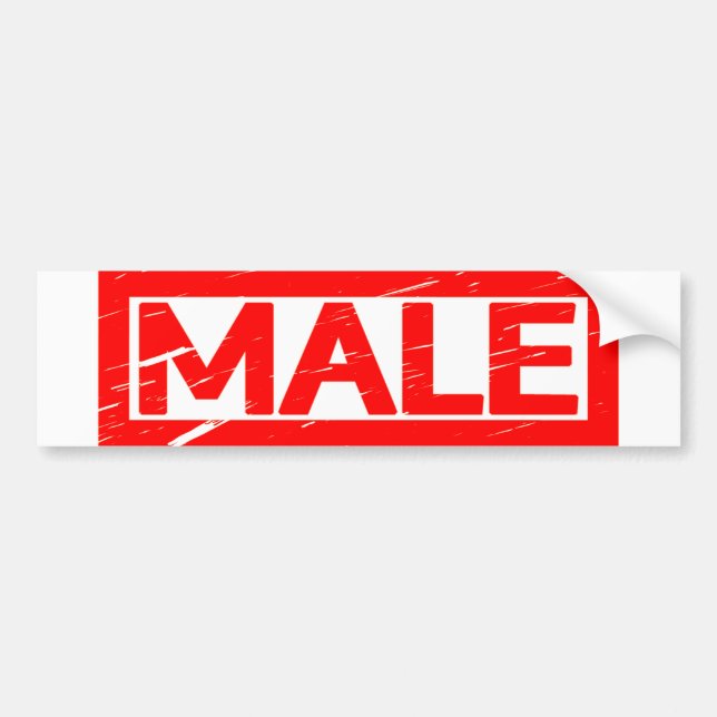 Male Stamp Bumper Sticker (Front)