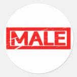 Male Stamp Classic Round Sticker