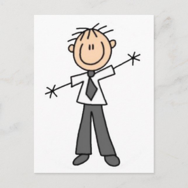 Male Stick Figure All Occasion Add Your Greeting  Postcard (Front)