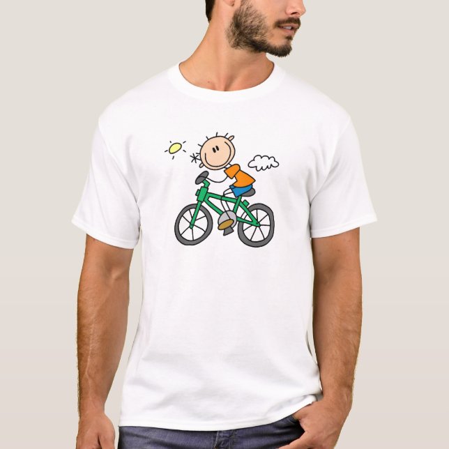 Male Stick Figure Bicyclist Tshirts and gifts (Front)