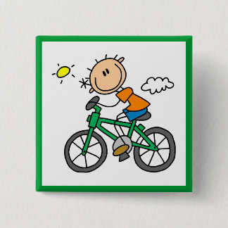 Male Stick Figure Bicyclist Tshirts and gifts Pinback Button