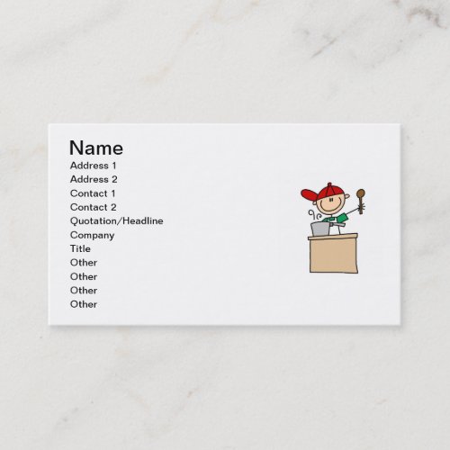 Male Stick Figure Cook Business Card Templates