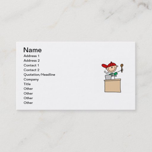 Customizable Male Stick Figure Cook Business Card Templates