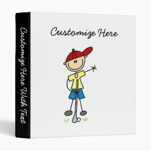 Male Stick Figure Golfer Binder