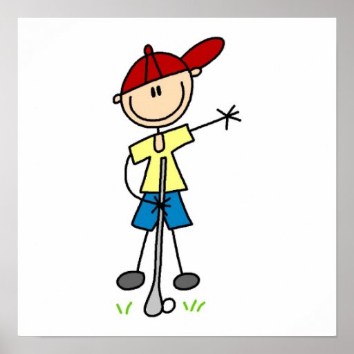 Male Stick Figure Golfer Poster | Zazzle