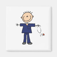 Male Stick Figure Nurse - Blue