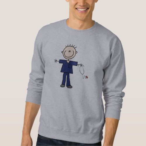 Male Stick Figure Nurse _ Blue Sweatshirt