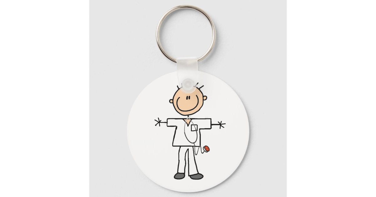 Male Stick Figure Nurse Keychain | Zazzle