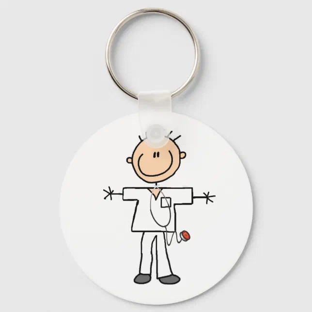 Male Stick Figure Nurse Keychain | Zazzle