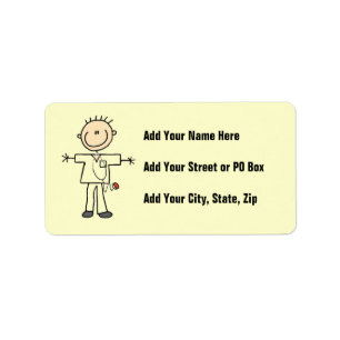 Male Stick Figure Nurse Label