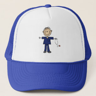 Male Stick Figure Nurse Medium Skin Trucker Hat