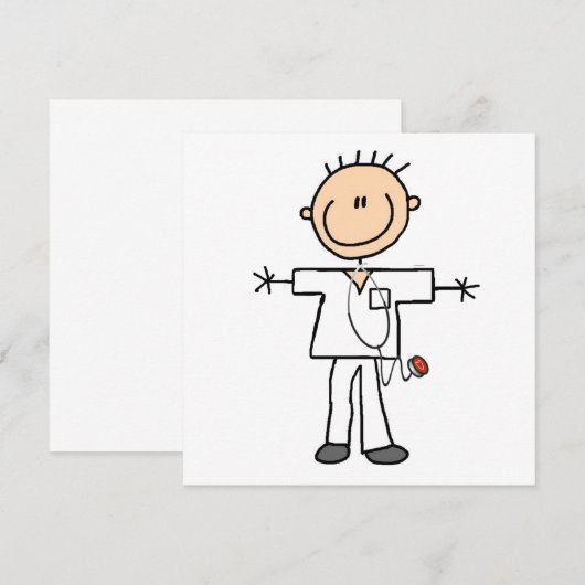 Male Stick Figure Nurse T-shirts and Gifts (Front/Back)